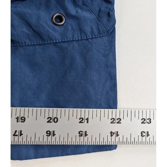 Burberry Brit Blue Women’s Sz 12 Double Breasted Short Trench Coat Lightweight - Picture 11 of 16